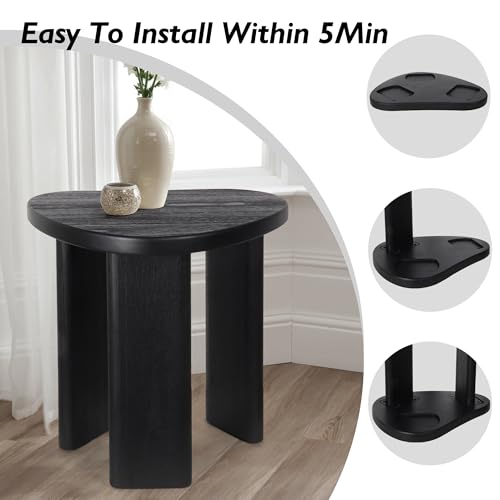 Oakrain Black End Tables, Wood Sofa Bed Side Table, Modern Nightstand for Bedroom, Small Coffee Table for Living Room - color: Black-triangle Shape