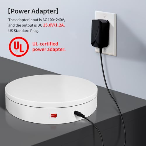12.6Inch/350lbs Capacity Large Rotating Platform,Remote Rotating Display Stand ,Electric Motorized Turntable,Photography Turntable,Heavy Duty Rotating Platform for Photography,3D Scanner,Exhibition - size: 12.6inch/White/350Lbs Load