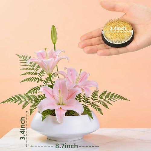 Ceramic Flower Pot Flower Arrangement Set Japanese Ikebana Floral Art Supplies Flower Bowl Decorative Flower Vase for Centerpieces (Large White) - color: Large White