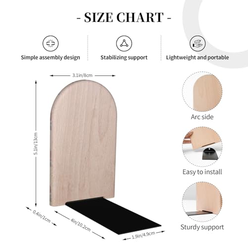 Blue Star Vintage L-Shaped Book Ends 1 Pair Wood Bookends Book End Supports for Heavy Book Shelf Holder Home Decorative - color: Blue Star Vintage