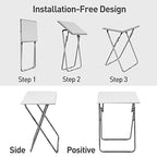 Garden 4 you Folding TV Tray Table,TV Dinner Table with Sturdy MDF Top,Eating Trays for Living Room with No Assembly Required, 2PCS (White) - color: White, size: 2pcs