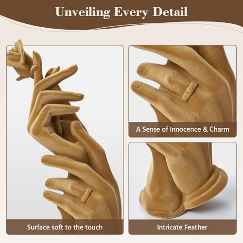 Romantic Couple Statue with Rose, Modern Love Figurine for Home Decor, Symbol of Love & Commitment, Anniversary Wedding Gift for Couples, Bedroom Living Room Shelf Decoration (Brown) - color: Hand Rose-brown