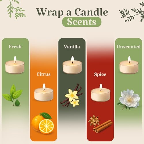Decorative Candle Holder Set of 3 Home Decor, Reusable Interchangeable Pillar Candle System Decorative Wraps, Refillable Tea Light Centerpiece Candles for Holiday Decor, Table Styling & Gift Giving - color: Merry Christmas