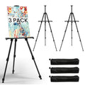 Art Easel for Painting and Display – 3pcs Adjustable Floor 66 Inch Folding Aluminum Easel Stand for Sign - Table Top Canvas Stand - Portable Drawing Paint Heavy Duty for Artist Adults Holder or Teen - style: 66B 3-Pack