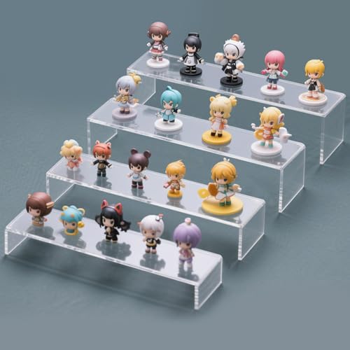 Acrylic Display Riser Stand of 8pcs, 5mm Thickness, 12'' Length Tierd Display Stands, Acrylic Shelf Risers for Perfume Display,Risers for Buffet Table,Cupcake Stand,Pop Figurines,Tumbler,Food - size: 8PCS