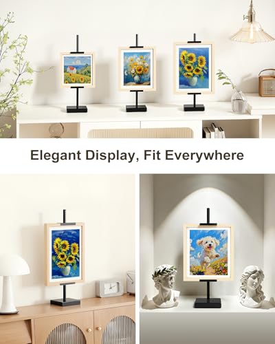 Adjustable Tabletop Easel Stand, Black Picture Easels for Display Up to 17" H, Metal Picture Frame Holder Stand Table for Art, Photo (2 Pack) - color: Black 2Pack