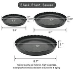 12Pcs Plant Saucer, 6 8 10 Inch Durable Plastic Plant Tray, Black Round Plant Pot Saucers, Drip Tray for Indoor and Outdoor Garden - color: Black (6" 8" 10")
