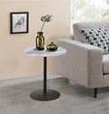 Marble Drink Table,Small Pedestal Table, Martini Tables, Side End Tables with Round Top,Wood Grain Texture,Increase Size and Weighted Base for Small Spaces Living Room,Bedroom - color: Marble-2#