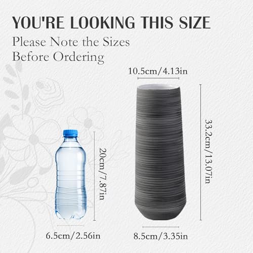 ALMA 13 inch Tall Black Vase Home Decor Trends for 2025, Large Grey Vase for Centerpieces Fits for Mid Century Modern Decor, Ceramic Floor Vases for Black Bathroom, Dining Table, Living Room - color: Cylindrical-black-13''