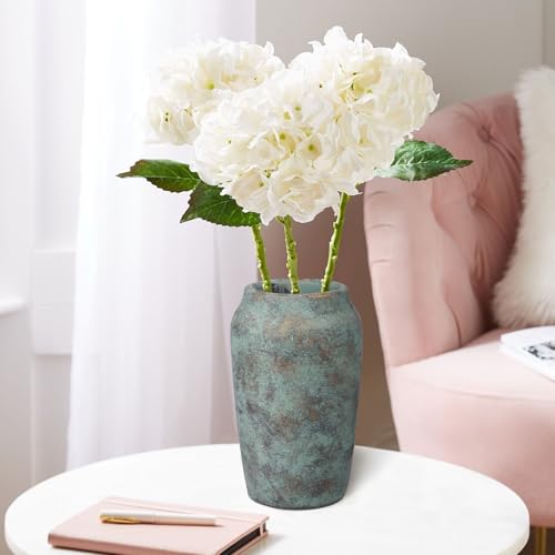 Briful Rustic Vintage Ceramic Vase, 9.06'' Farmhouse Table Decor with Wide Mouth, Large Decorative Vase for Home Decor, Living Room, Entryway & Shelf Styling, Patina - color: 9.06'' Patina