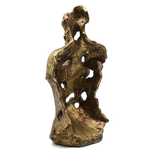 Lukitas Abstract Female Bust Statue and Sculpture, Lady Figurine Art Decor, Aesthetic Ornament for Office Living Room Bedroom, Golden, Resin 16" - color: Golden