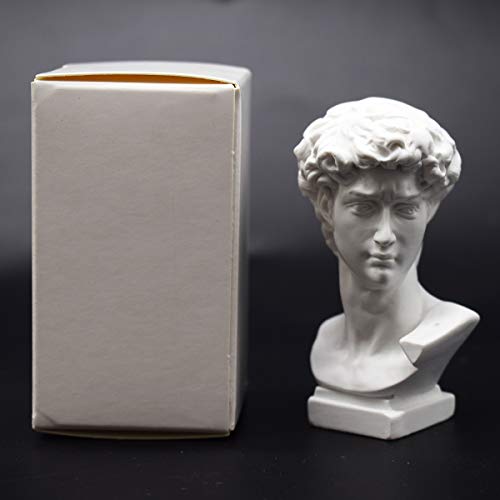 Resin Bust Statue 2.76 Inch Plaster Figurines Mini Home Decoration Sculpture White for Art Hobbyist-David - size: David