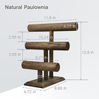LadyRosian Wooden Bangle Display Holder Stand,3-Tier Wooden Rotating Jewelry Display Stand (Brown-3 layers) - color: Brown 3-Tier