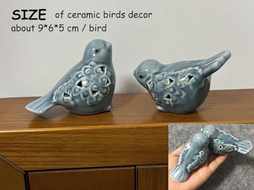 Small Animal Statues, Ceramic Bird Statues, Home Office Decor, Small Decor for Cabinet Shelves Entryway Bookcase TV Stand, Micro Landscape Accessories (Birds) - color: Birds