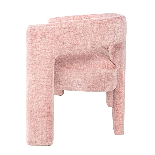 Jofran Gwen Modern Luxury Jacquard Fabric Upholstered Hallway Bedroom Sculpture Bench, 49" W X 22" D X 29.5" H, Pink - color: Pink