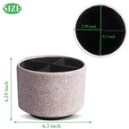 lizimandu Round Leather Art Supply Organizer,Remote Control Holder,360 Degree Spinning,Multi-Functional Pencil Holder,4 Compartments Desktop Stationary Organizer(1-Carved White) - color: 1-Carved White