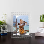 kitCom 8x10Inch Crystal Wedding Frame of Keepsake Photo Frames, Crystal Picture Frames with Sparkling Design, Tabletop Display Decor Frame(Fit 8x10 Max Photos), Clear with Gift Box - size: 8 x 10 inch