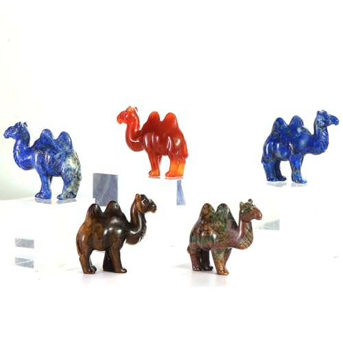 2.5" Crystal Camel Statue Red Carnelian Animal Carvings Collective Camel Sculpture Healing Stone Paperweight Home Gifts Decor - color: Red Carnelian