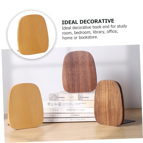 Creative Beech Bookend for Shelves Decorative Book Stand with Smooth Finish Minimalist Style Organizer for Home Office Library and Student Bookshelves