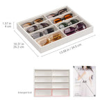 Lolalet Sunglasses Organizer Tray, 8 Grids Velvet Glasses Eyewear Holder Trays, Sunglass Display Drawer Storage for Women Men -1 Pack, Beige - color: Beige