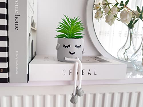 OLEEK Small Fake Plant Office Desk Decor - Desk Plants for Office Decorations for Work - Decorative Plants Decor - Funny Office Decor for Women - Fake Succulents Plants Artificial Home Decor Shelf - size: collection C (set of 3)