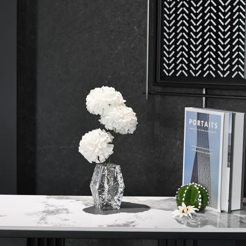 Glacier Series Crystal Vase 4.7-inch High, Modern Crystal Home Office Decor for Living Room Dining Table Centerpieces, Birthday and Wedding - size: Small
