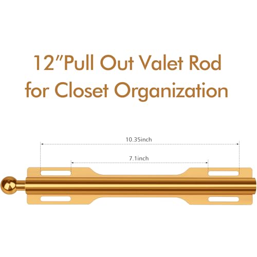 12" Valet Rod for Closet Pull Out (1 Pack, Orange) - color: Orange, size: 1 Pack