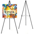 Easel Stand for Sign,63" Portable Metal Easel Stand for Wedding Sign,Adjustable Folding Art Easel for Display with Portable Bag(Black,2 Pack) - style: 2 pack