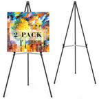 Easel Stand for Sign,63" Portable Metal Easel Stand for Wedding Sign,Adjustable Folding Art Easel for Display with Portable Bag(Black,2 Pack) - style: 2 pack