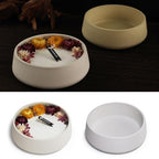 Oval Candle Boat Jar Molds, Creative Silicone Vessels Pot Molds, Concrete Container Storage Tray Making Moulds for Storage Holder Jewelry Box Vase Aroma Cup (Round) - color: Round
