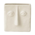 WENSHUO Abstract Square Face Pen Holder, Modern and Minimalistic Desk Accessories (Crème) - color: Crème