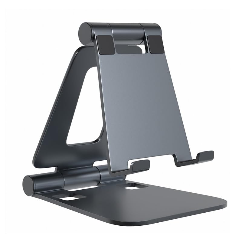 Cell Phone Stand for Desk Phone Holder Foldable Portable Adjustable Cradle Dock Compatible with iPhone 17 16 15 14 13 Pro Max, iPhone 12 11 Plus SE XS XR 8 7, Office Desk Travel Accessories, Gray - color: Gray