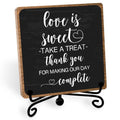 Funny Wedding Decor, Love Is Sweet Enjoy A Treat Sign Plaque, Lovely Gifts for Women Men Wedding Party Table Accessories Decorations, Bridal Shower Dessert Desk Sign - style: Wedding Sign