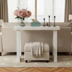 Plank+Beam Solid Wood Console Table, 36 Inch, Sofa Table, Narrow Entryway Table for Hallway, Behind The Couch, Living Room, Foyer, Easy Assembly, White - color: White, size: 36" Console Table