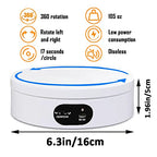 YVV Electric Rotating Display Stand 360°Automatic Mute Photography Rotating Turntable Stand,Cup Display Turner Stand, Rotating Base for Glitter Tumblers Making Supplies Spinner, Record Video 16CM - size: 6.29 * 1.96 inch