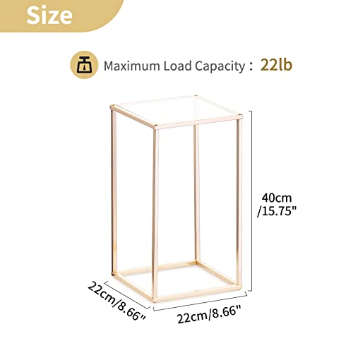 NUPTIO Gold Metal Rectangular Vase, 2 Pcs 15.75 inches Tall, Elegant Floral Centerpiece for Wedding, Housewarming, Mother's Day, Birthday, Anniversary, Party Decorations - size: 15¾ inch Tall