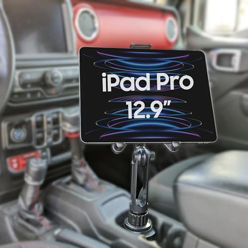 Cellet Cup Holder Tablet Mount, Car Cradle Holder Compatible for All iPad, Pro, Air, Mini Samsung Galaxy Tablet, Amazon Fire Microsoft Surface - style: Tablet Holder Height - 13 in