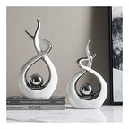 Ceramic Decorative Object Silver, Home Abstract Handicraft Items, Living Room Modern Decoration Crafts, Creative Modern Minimalist European (Size : C) - size: C