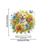 5D Tabletop Diamond Art Painting Kit Ornament, Stand Up Special Shaped Crystal Diamond Art Desktop Kits for Adults Craft Gift - Flower Puppy (Yellow) - color: Flower Puppy (Yellow)