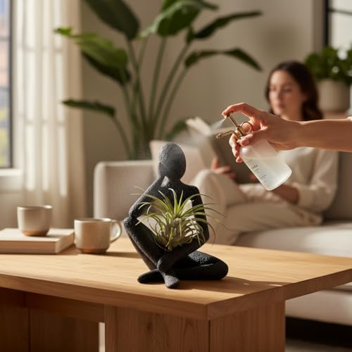 Ponder Minimalist Sculpture, Modern Abstract Home Decor, 3D Printed Art (Noir) - color: Noir
