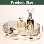 Vanity Tray Perfume Organizer – Acrylic Bathroom Tray,Countertop Storage Decor Trays for Dresser,Makeup Skincare Cosmetic Organization (Clear)