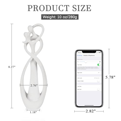 Trycooling Kissing Lovers Statue Abstract Sculpture Resin Statues for Home Decor Modern Home Office Desktop Shelf Bookshelf Decor (White, Small) - color: White, size: Small