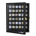 Championship Ring Display Case, 36 Ring Posts Sports Ring Display Case Wooden Shadow Box for Baseball Basketball Football Softball Award Rings Fan Souvenirs
