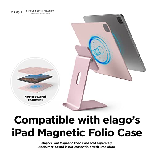elago Premium iPad Magnetic Stand Designed for iPad Pro 12.9"(5th,4th Gen), 11"(3rd,2nd Gen), Air 10.9"(5th,4th Gen), Mini 8.3"(6th Gen, A17 Pro), 10.9"(10th Gen) [Sand Pink] - color: Sand Pink