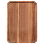Large Serving Platters Wooden Charcuterie Boards for Party Food Dish Rectangle Acacia Wood Trays Home Decor Cheese Board Snack Appetizer Plates Rectangular Kitchen Dinner Platter Cookie Dessert Tray - size: 14" x 10" x 0.8"