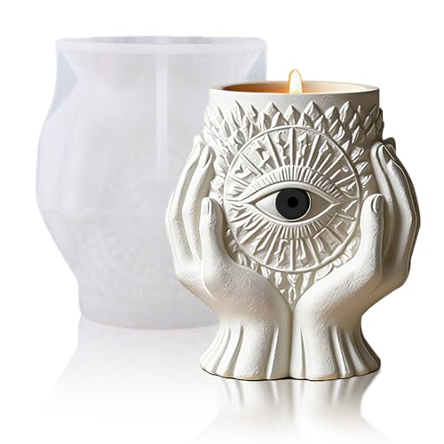BIGEBO Candle Jar Mold Silicone, 1 Pcs Realistic Devil's Eye Plant Pot Resin Molds Silicone for DIY Jewelry Candle Holder Succulent Planter Resin Art Craft Home Deco