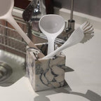 Genuine Calacatta Viola Marble Toothbrush Holders for Bathroom, Natural Marble Makeup Brush Holder Countertop Organizer - color: Calacatta Viola