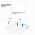 SVENJBB Acrylic Easel Display Stand with Adjustable Gold-Toned Pegs – Crystal Clear Acrylic with Floating Appearance, Ideal for Photos, Cookbooks, Invitations, and Plates, 1Pack