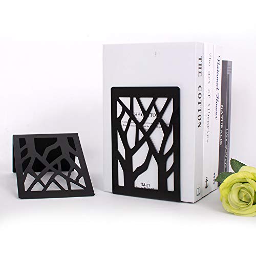 2 Pair Book Ends,Metal Book End Supports for Bookrack Desk - color: Black, size: 2 Pair