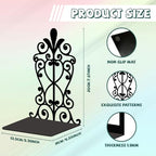 Peacoblue Metal Bookends for Shelves, Modern Decorative Heavy Duty Study Book Support Stoppers for Office, Desk, Shelf, Room 5.3"x4.3"x7.9" Cast Iron Tall Bookends, 1 Pair (European Style Pattern) - style: European style Pattern